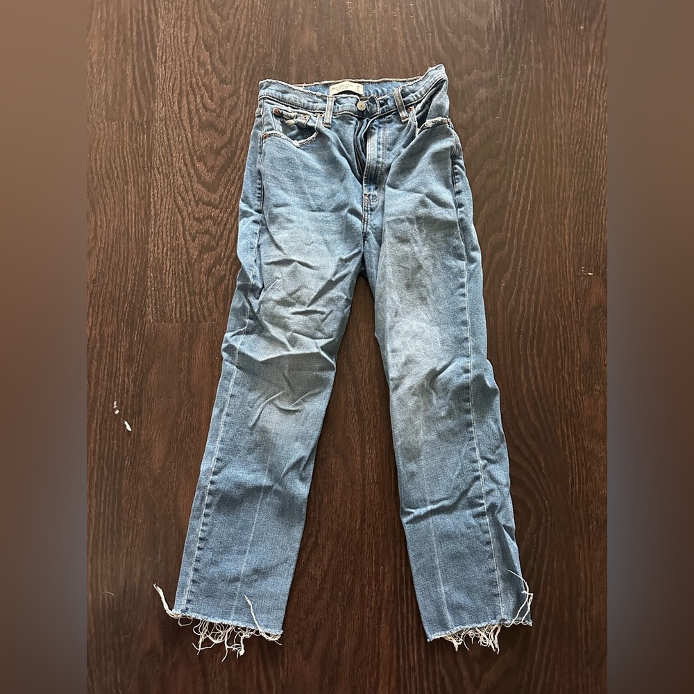 Abercrombie & Fitch Ankle Straight Ultra High Rise Curve Love